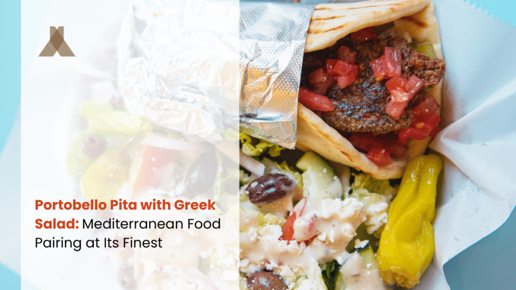 portobello pita with greek salad